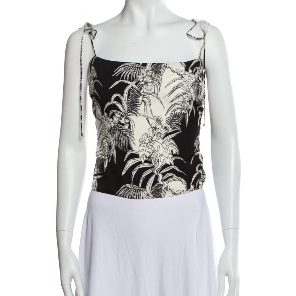 Reformation Floral Print Square Neckline Top with adjustable straps